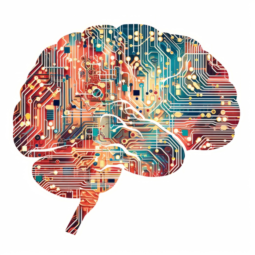 Cerebro con líneas de colores que representa una red neuronal de traducción automática